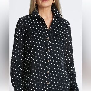 Foxcroft Wrinkle-Free Polka Dot Button-Up Shirt - Size 14W